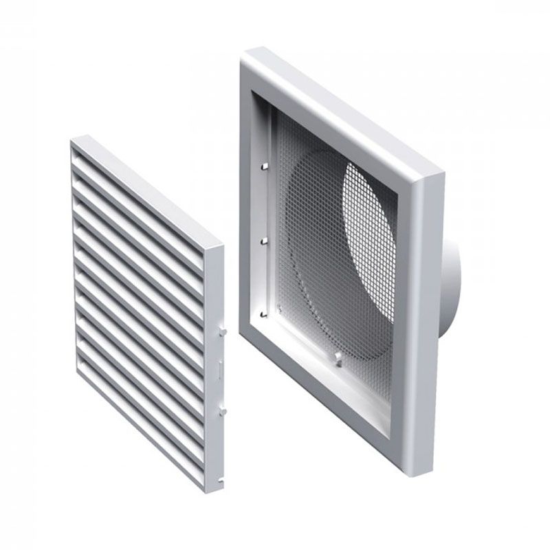 SZELLŐZŐRÁCS MŰANYAG FALI 154*154mm VENTS MV 100V -  SZELLŐZÉSTECHNIKA