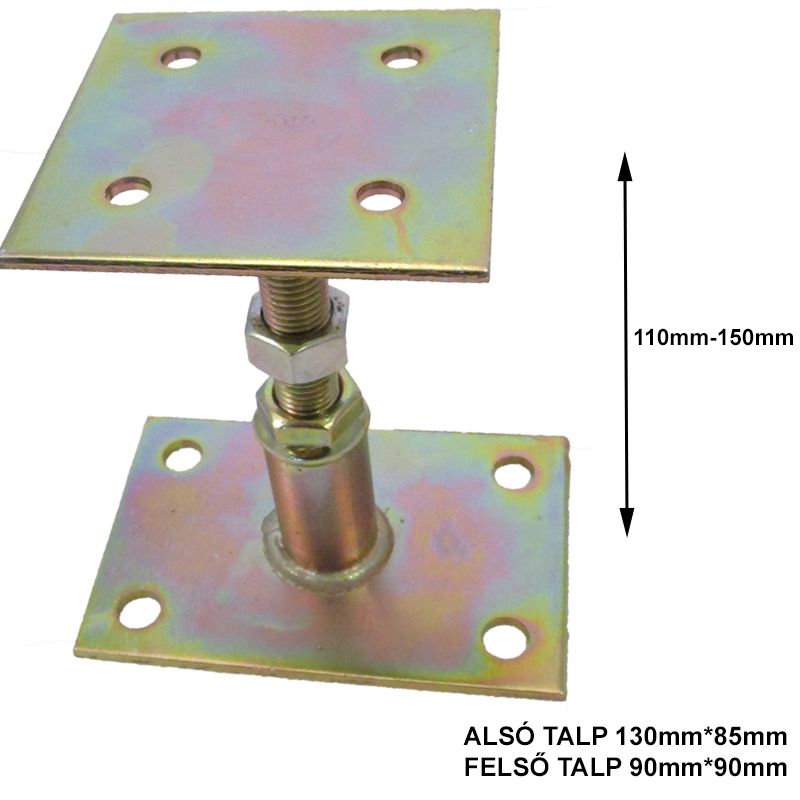 OSZLOPTARTÓ TALP-TALP ÁLL. SHG M16 talp:100x160mm felső 90x90 MAGYAR