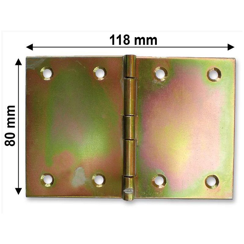 CSUKLÓSPÁNT EXTRA SZÉLES 080mm SÁRGAHORG. 80x120mm NYITOTT MAGYAR 254 AJTÓVASALAT