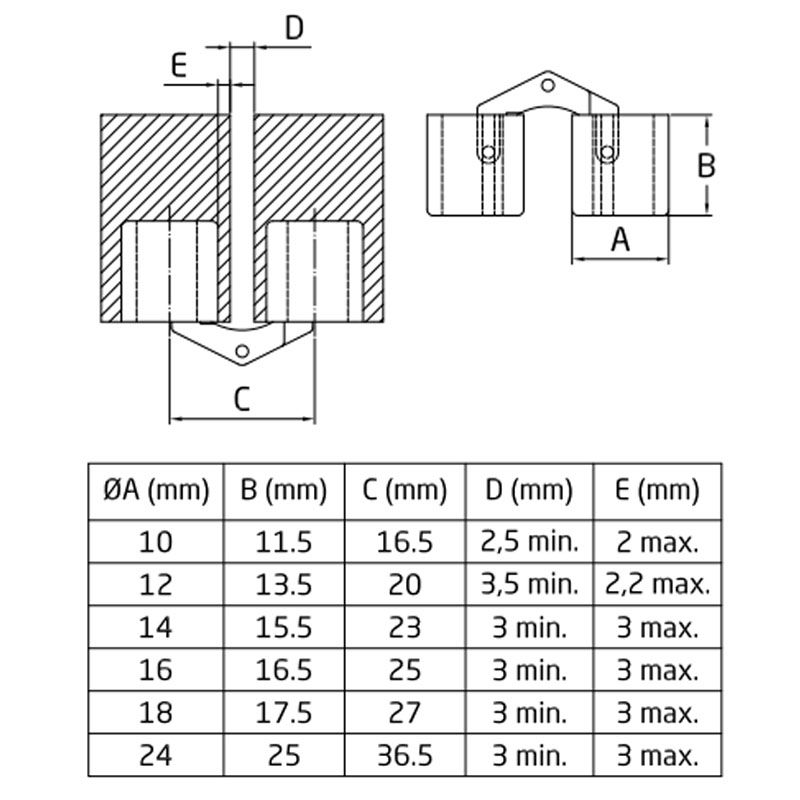 REJTETT ZSANÉR D14 20-26VAST. SÁRGARÉZ DUGÓPÁNT IMPORT AJTÓVASALAT