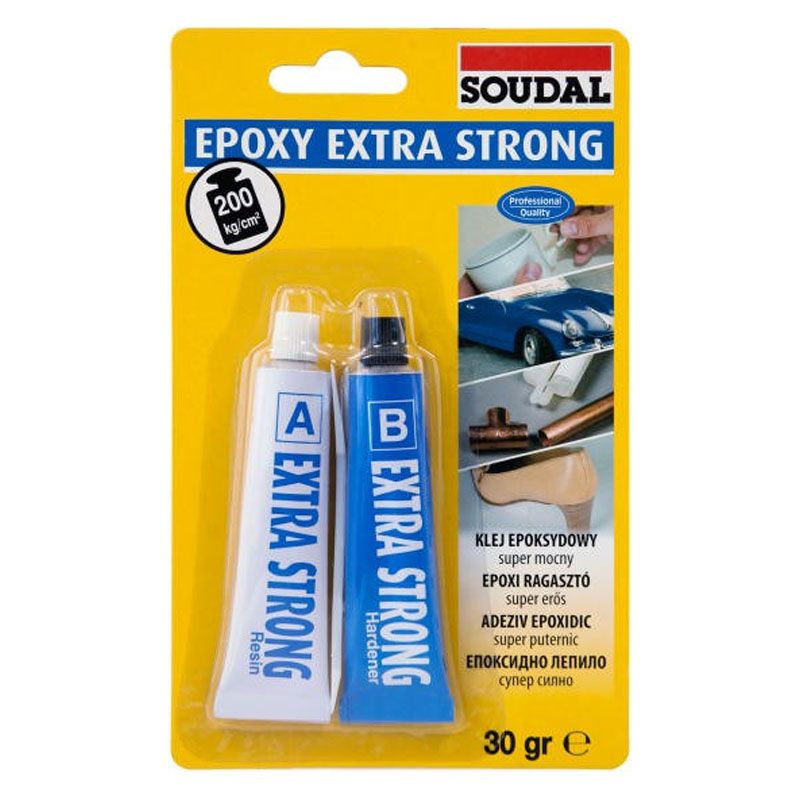 RAGASZTÓ EPOXY EXTRA STRONG 2*15ML (200kg/cm2) SOUDAL 124850 RAGASZTÁSTECHNIKA