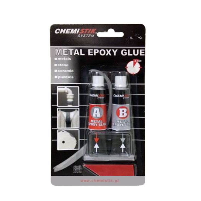 RAGASZTÓ EPOXY  2*20g 5PERC ÖNTVÉNY,SZERSZÁM,ÜVEG-MAX100°C CHEMISTIK METAL EPOXY RAGASZTÁSTECHNIKA