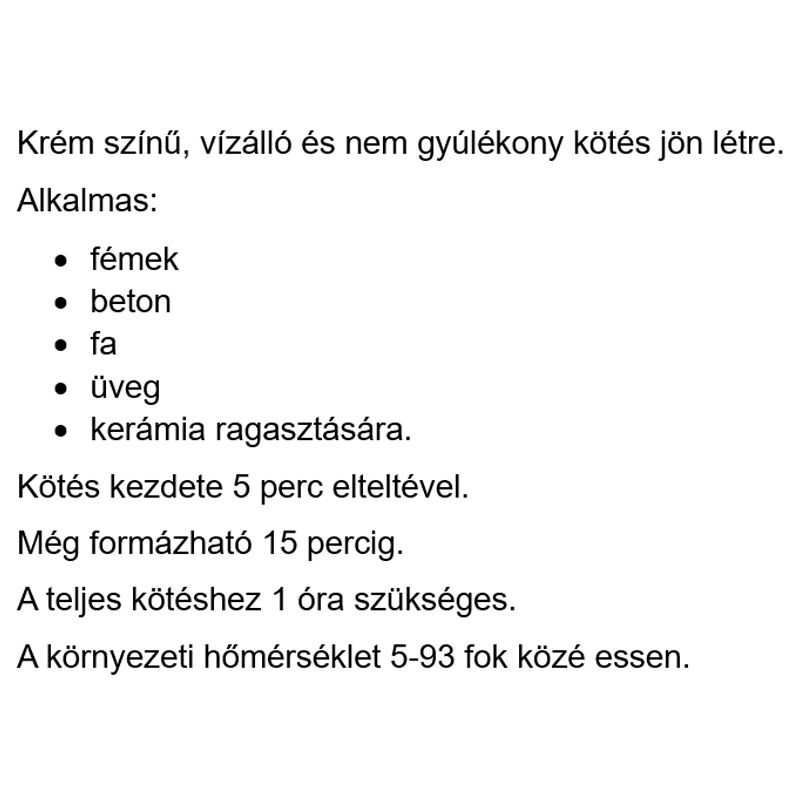 RAGASZTÓ EPOXY 25ML(5 PERCES) KRÉMSZÍNŰ,ÁLTALÁNOS 2 KOMP. DEVCON S-210 RAGASZTÁSTECHNIKA