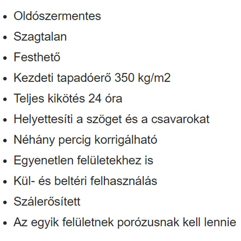 RAGASZTÓ ÉPÍTÉSI 380ml T-REX - FEHÉR AZONNALI KÖTÉS SOUDAL 125931 PIROS CÍMKE RAGASZTÁSTECHNIKA