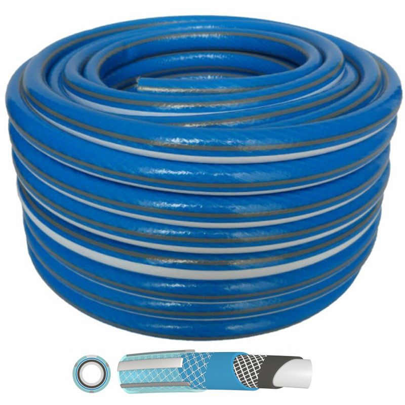 LOCSOLÓTÖMLŐ 1/2col 50M/TEK KÉK-FEHÉR CSAVARODÁS MENTES PROFESSIONAL PLUS 16608 LOCSOLÁSTECHNIKA