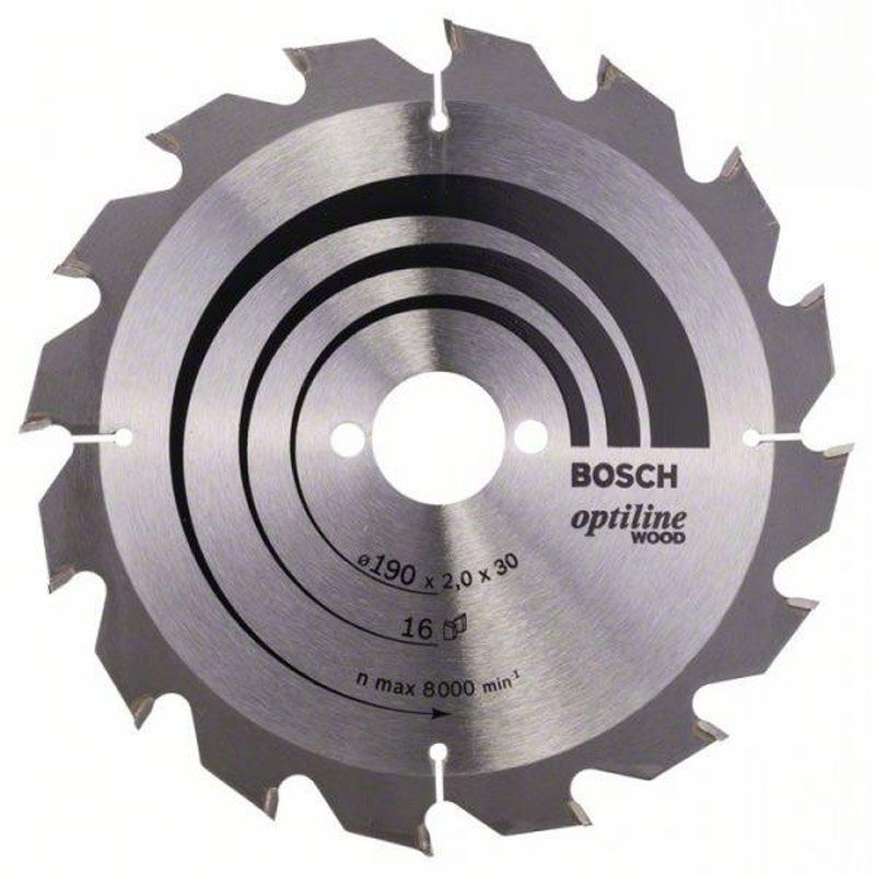 BOSCH 2608641184 KÖRFŰRÉSZTÁRCSA D190*30/16F FÁHOZ STANDARD OPTILINE WOOD  KÖRFŰRÉSZ TÁRCSA