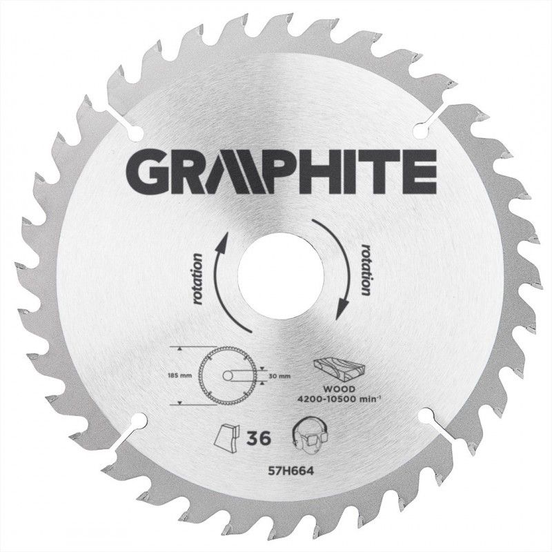 KÖRFŰRÉSZTÁRCSA D185*30/36F. FÁHOZ GRAPHITE 57H664 KÖRFŰRÉSZ TÁRCSA