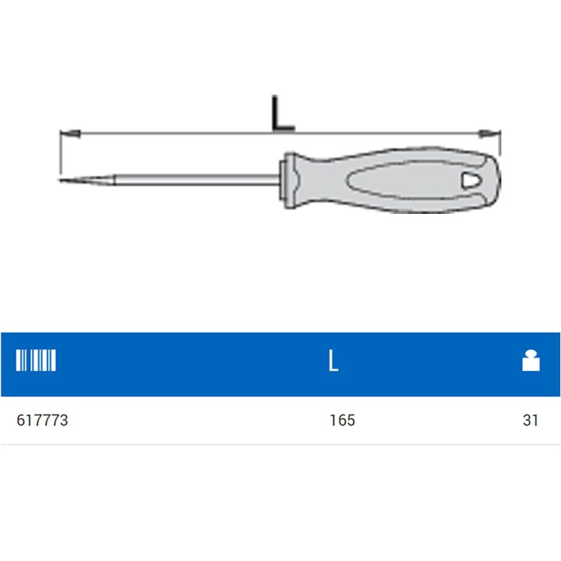 UNIOR 617773 ÁR EGYENES 165mm 639A SPÉKELŐTŰ  VÉSŐ- (KI)VÁGÓ- ÉS LYUKASZTÓ