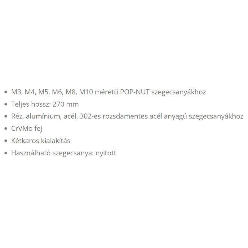 SZEGECSANYAHÚZÓ KÉTKAROS (M03-M10) FORTUM 4770636 SZEGECSELŐ ESZKÖZÖK