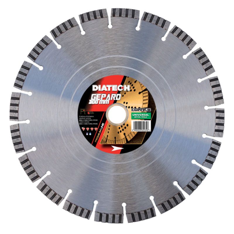 DIATECH GE300 VÁGÓKORONG TURBO D300*25,4 GEPARD GYÉMÁNTSZEMCSÉS  GYÉMÁNTSZEMCSÉS VÁGÓKORONG