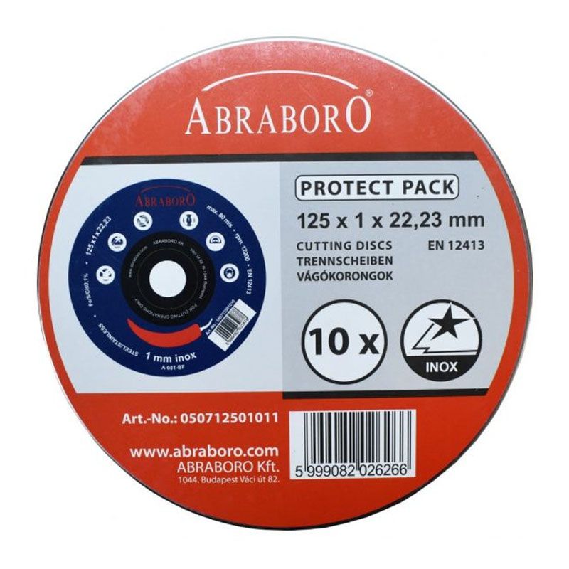 VÁGÓKORONG INOXHOZ D125*1.0Q 22LY.10DB/FÉMDOB. PROTECT PACK IMPORT