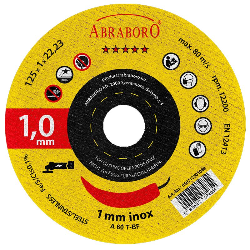 VÁGÓKORONG INOXHOZ D125*1.0Q 22LYUK AS60T T41 LAPOS AKKUS IMPORT VÁGÓKORONG INOXHOZ D125*1.0Q 22LYUK AS60T T41 LAPOS AKKUS IMPORT