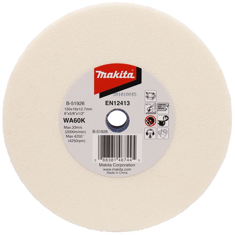 MAKITA B-51926 KÖSZÖRŰKORONG D150mm WA60 FEHÉR VÁGÁS,CSISZOLÁS ÉS POLÍROZÁS MAKITA B-51926 KÖSZÖRŰKORONG D150mm WA60 FEHÉR VÁGÁS,CSISZOLÁS ÉS POLÍROZÁS