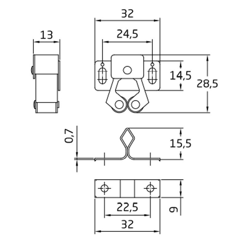 AMIG 12/1622 GÖRGÖS CSAPPANTYÚ 32*26mm SHG. BÚTORHOZ GUMIGÖRGŐ  BÚTORVASALAT