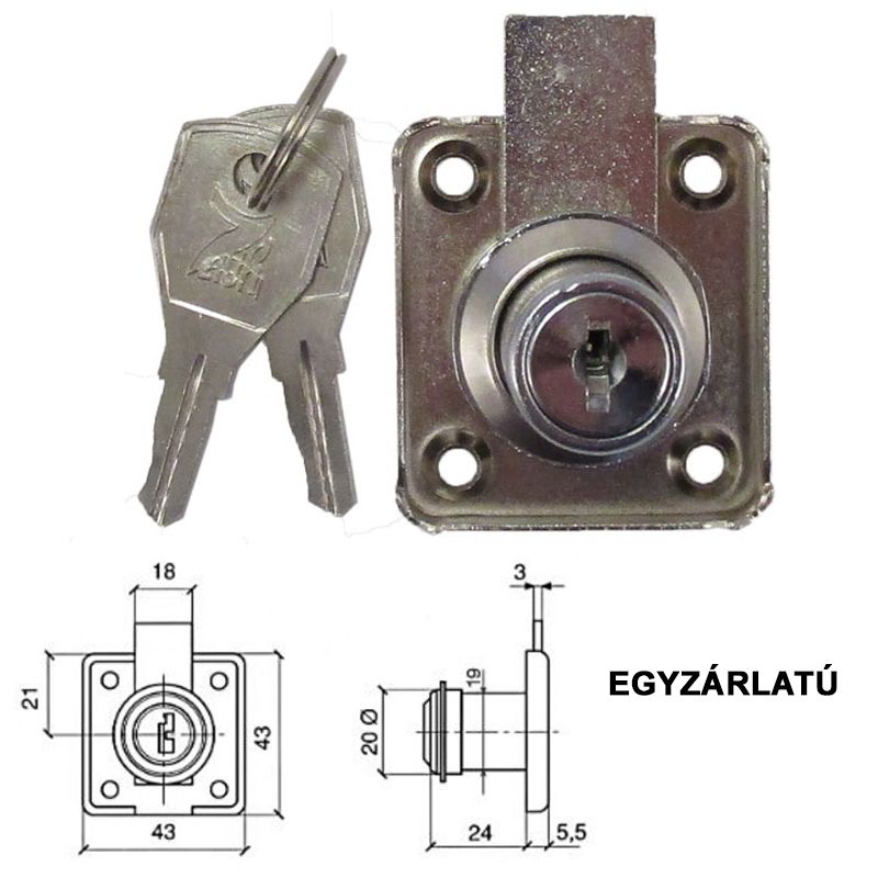 BÚTORZÁR CIL. 25mm NIKKEL EGYZÁRL.H:20mm KOMB.KEVÉS! MHA 200E talp 48*44