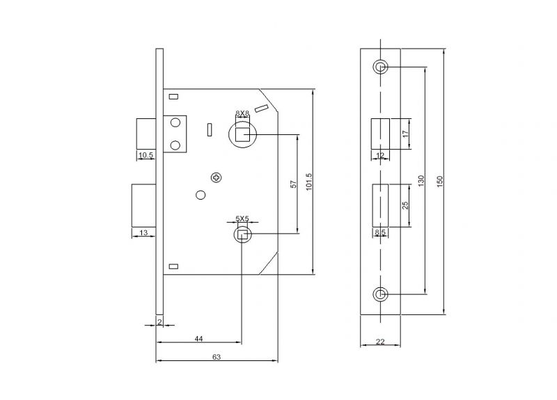 EUROELZETT ZÁRTEST WC SZÓLÓBAN GRÁCIA 910/T/55mm/260  AJTÓZÁR