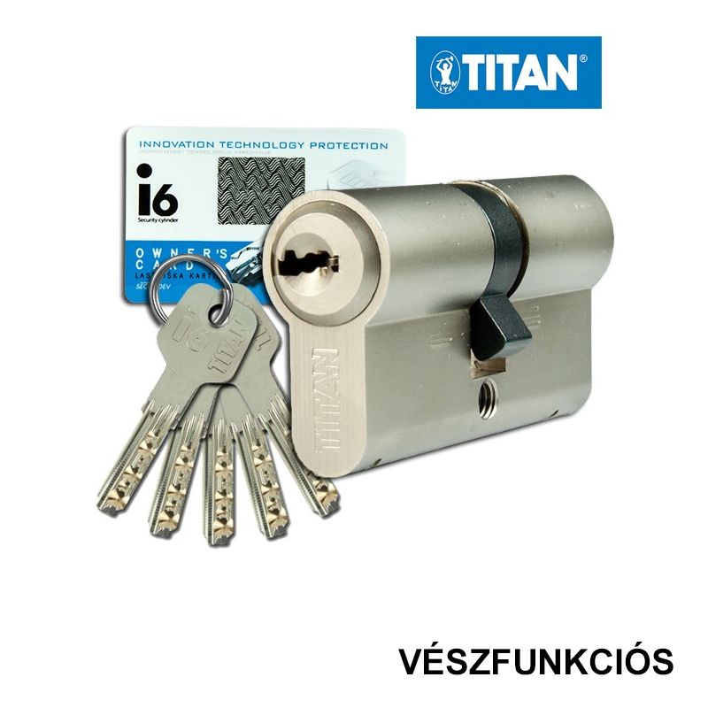 TITAN I6 CIL.ZÁRBETÉT FOGAZOTT 31/31 NIKKELEZETT 5K. VÉSZFUNKCIÓS  AJTÓZÁR