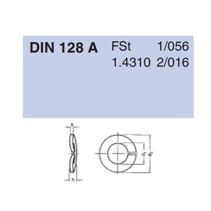 RUGÓS ALÁTÉT M8 DIN 128A HG. HAJLÍTOTT IMPORT ALÁTÉTEK