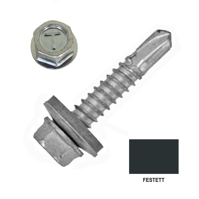 LEMEZCSAVAR ÖNFÚR.HLF D4.8*19 DIN 7504/K ALÁTÉTES ANTRACIT IMPORT-OCT RAL7016