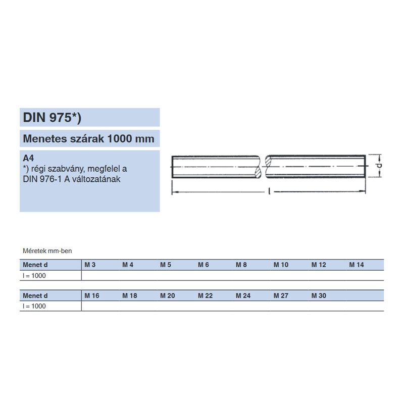 MENETESSZÁL M02*1000mm DIN 975-976 A4 INOX IMPORT SPECIÁLIS KÖTŐELEMEK