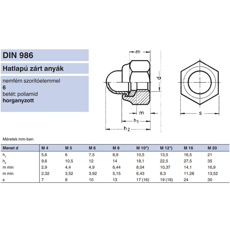 ÖNBIZTOSÍTÓ ZÁRTANYA M12 DIN 986 HORG. MAGAS IMPORT ANYACSAVAR