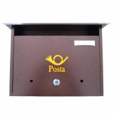 POSTALÁDA KÜLTÉRI FEKVŐ ANTIK-BRONZ KÜRTÖS KÉTOLD. MAGYAR POSTALÁDA, LEVÉLBEDOBÓ