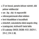 VÉDŐKESZTYŰ MÁRTOTT POLIMER 10 ZÖLD VEGYSZERÁLLÓ 27cm COVERGUARD 3720