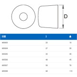 UNIOR 605505 KALAPÁCS TEFLON-BETÉT D32 820.1/2 FEHÉR 