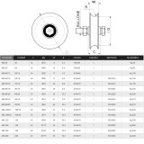 COMBI 400.80/16 TOLÓKAPUKERÉK TENGELYES D080 O HG.(D16PROFILHOZ)  KAPUVASALAT