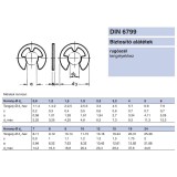 BIZTOSÍTÓGYŰRŰ KÜLSŐ D6 HORONY DIN 6799 A2 INOX(D7-9 TENGELY)  BIZTOSÍTÓ ELEMEK