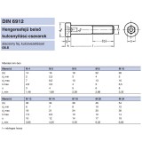 BK HENG. ALACSONYFEJŰ M6*12 DIN 6912-8.8 NAT. CSAPOLT IMPORT METRIKUS CSAVAROK