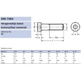 BK HENG. ALACSONYFEJŰ M12*20 DIN 7984 A2 NEM CSAPOLT INOX  METRIKUS CSAVAROK