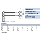 BK FÉLGÖMBFEJŰ M05*12 ISO 7380 10.9 HORG. IMPORT METRIKUS CSAVAROK