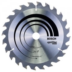 BOSCH 2608640612 KÖRFŰRÉSZTÁRCSA D190*20/16/24F FÁHOZ STANDARD OPTILINE WOOD  KÖRFŰRÉSZ TÁRCSA