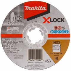 MAKITA E-00418 VÁGÓKORONG INOXHOZ D125*1.2 XLOCK GYORSBEFOGÁS A60T-BF T41  VÁGÓKORONG